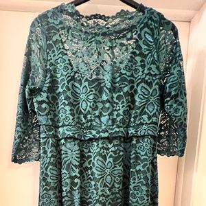 Leona Lace Gown by Kiyonna in Green